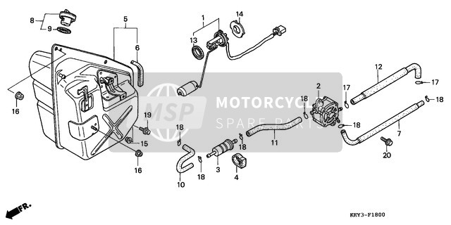 Honda FES125 1998 Depósito de combustible para un 1998 Honda FES125